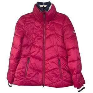 Barbour Gangway Quilted Zip Puffer Coat Jacket Women’s 6 Fuchsia Deep Pink Navy